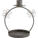 Chic Antique Portavelas con Flores - 14 cm