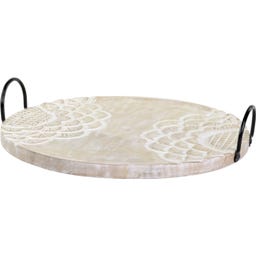 Chic Antique Plateau avec Sculptures Décoratives - 1 pcs