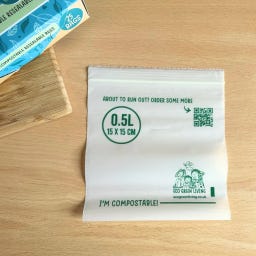 Kompostierbare, wiederverschließbare Aufbewahrungsbeutel 0,5 Liter - 25 Stück