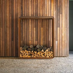 FORNO Cortenstahl-Holzaufbewahrung SERRA