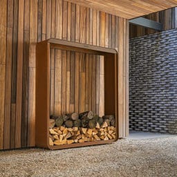 FORNO Cortenstahl-Holzaufbewahrung SERRA