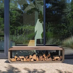FORNO Range-Bûches en Aluminium SERRA Seat - 150 x 40 x 45 cm