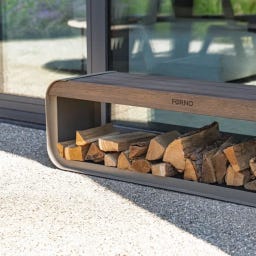 FORNO Range-Bûches en Aluminium SERRA Seat - 150 x 40 x 45 cm