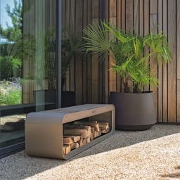 FORNO Range-Bûches en Aluminium SERRA Seat - 150 x 40 x 45 cm