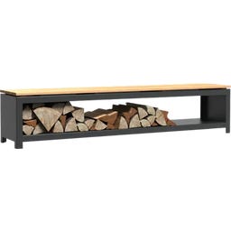 FORNO Portalegna in Acciaio - LOGG Seat - 200 x 40 x 43 cm