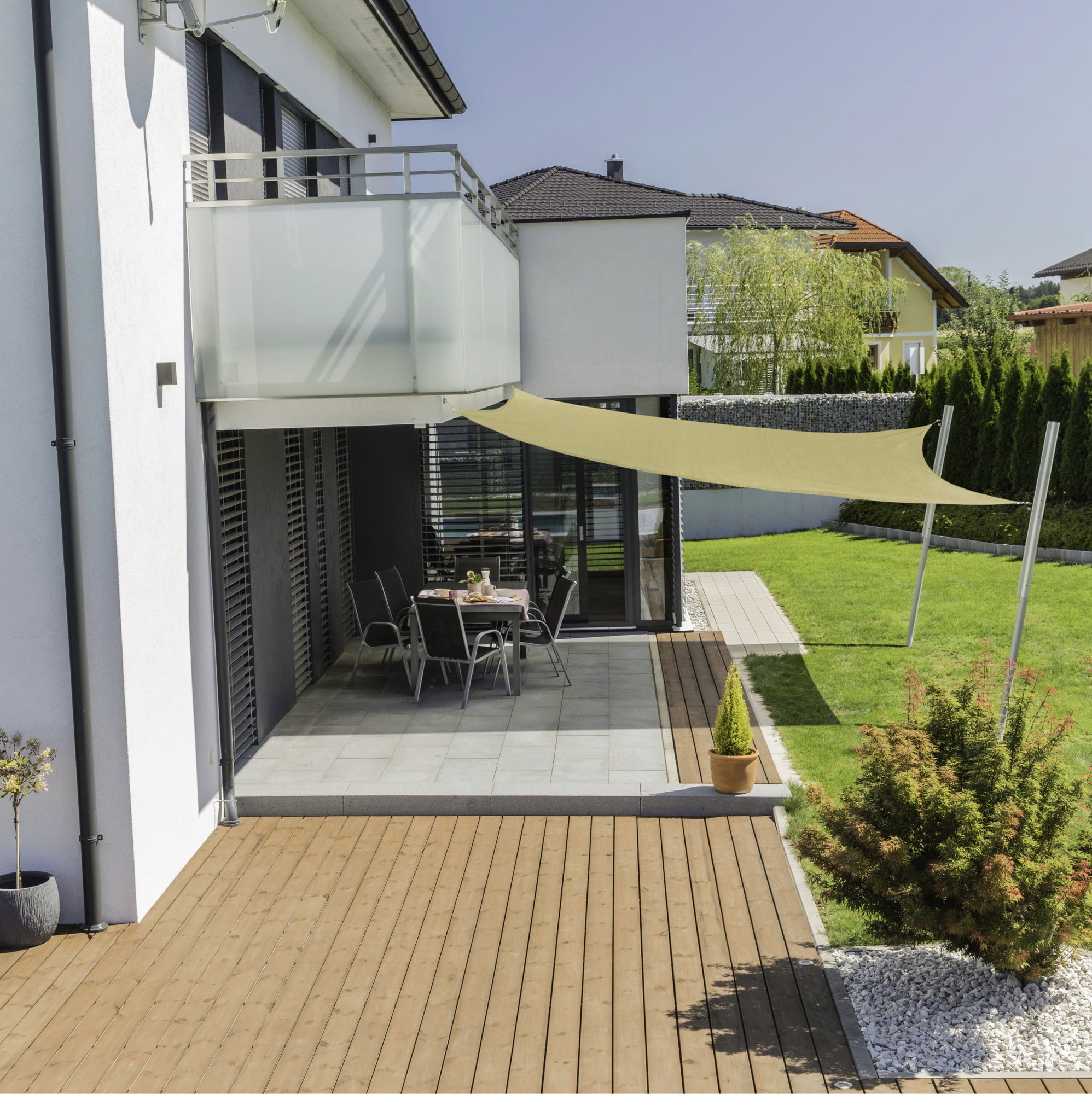 Windhager Solsegel CAPRI Kvadrat 5x5m - champagne
