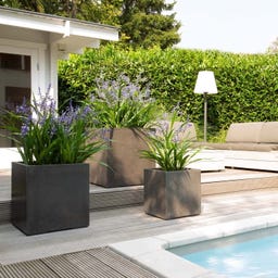 fleur ami Roccastone Pflanzwürfel anthrazit - 40 x 40 x 44 cm