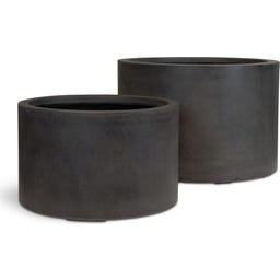 fleur ami Roccastone Bodengefäß Cylinder anthrazit - Ø 48 cm, H 30 cm