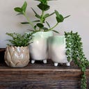 Chic Antique Pot de Fleurs sur Pied « Fayence »