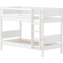 WHITE Etagenbett 154 cm mit Leiter und Absturzsicherung & Querstreben - weiß