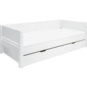 Flexa WHITE Einzelbett mit Ausziehbett - weiß