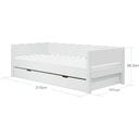 Flexa WHITE Einzelbett mit Ausziehbett - weiß