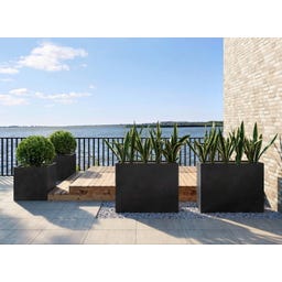 fleur ami Polystone Raumteiler anthrazit - 100 x 35 x 60 cm