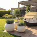 fleur ami Polystone Pflanzgefäß Globe creme