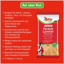 POLIBOY Parkett Laminat Feuchttücher - 8 Stück