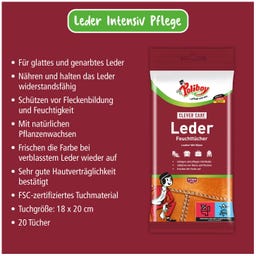 POLIBOY Leder Feuchttücher - 20 Stück