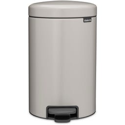 Cubo de Pedal Newicon, 12 Litros, con Cubo Interior de Plástico - Soft Grey