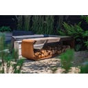 FORNO Range-Bûches en Acier Corten SERRA Seat - 150 x 40 x 45 cm