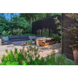 FORNO Range-Bûches en Acier Corten SERRA Seat - 150 x 40 x 45 cm