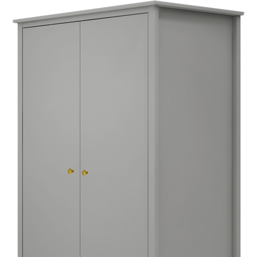 LUNA Wardrobe with 2 Doors and 2 Drawers, Grey