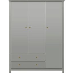 LUNA Wardrobe with 3 Doors and 2 Drawers, Grey