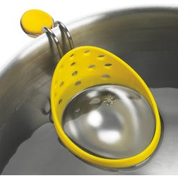 Cuociuova in Camicia in Acciaio Inox - Giallo/Bianco, Set da 2 - 1 set