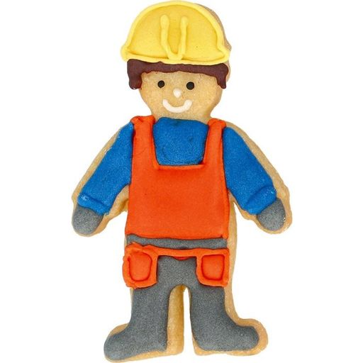 Construction Worker Cookie Cutter, Stainless Steel, 8 cm - 1 item