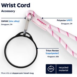 Dopper Wrist Cord Black Mug Ring - Cherry Pink