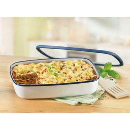 Enamel Food Storage Container with Lid - Flat - XL