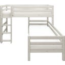 CLASSIC Etagenbett 143 cm mit Leiter und Absturzsicherung - Weiß lasiert