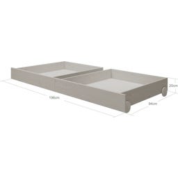 CLASSIC 2 Drawers for CLASSIC Single Bed 90x200 cm - Grey glazed