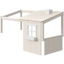 CLASSIC 1/2 Haus für Einzel- und Spielbett 120 cm - Weiß lasiert