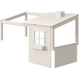 CLASSIC 1/2 Haus für Einzel- und Spielbett 120 cm - Weiß lasiert