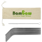 Bambaw Sugrör i rostfritt stål - Set