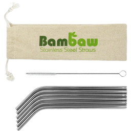 Bambaw Komplet slamic iz nerjavečega jekla - 1 set.