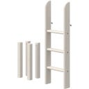 CLASSIC Leiter und Pfosten für Hochbett 120 cm - Weiß lasiert