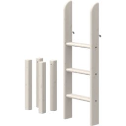 CLASSIC Leiter und Pfosten für Hochbett 120 cm - Weiß lasiert