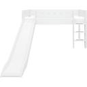 WHITE Mid-High Bed with Slide and Vertical Ladder, 90 x 200 cm - 