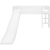 WHITE Mid-High Bed with Slide and Vertical Ladder, 90 x 200 cm