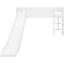 WHITE Mid-High Bed with Slide and Vertical Ladder, 90 x 200 cm - 