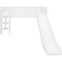 WHITE Mid-High Bed with Slide and Vertical Ladder, 90 x 200 cm - 