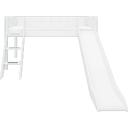 WHITE Mid-High Bed with Slide and Inclined Ladder, 90 x 200 cm - 