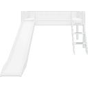 WHITE Mid-High Bed with Slide and Inclined Ladder, 90 x 200 cm - 