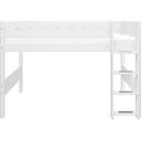 Halbhohes Bett WHITE mit senkrechter Leiter - Weiß