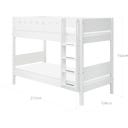 WHITE Etagenbett 154 cm mit Leiter und Absturzsicherung
