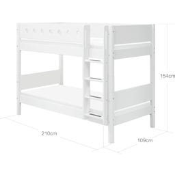 WHITE Etagenbett 154 cm mit Leiter und Absturzsicherung