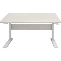 Flexa STUDY Height Adjustable Desk - White Glazed Pine / White