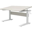 Flexa STUDY Height Adjustable Desk - White Glazed Pine / White