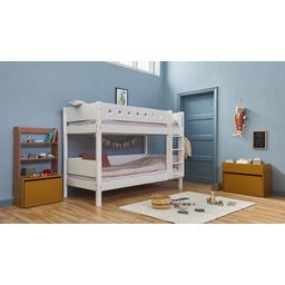 WHITE Etagenbett 154 cm mit Leiter und Absturzsicherung