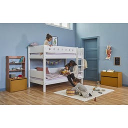 WHITE Etagenbett 154 cm mit Leiter und Absturzsicherung